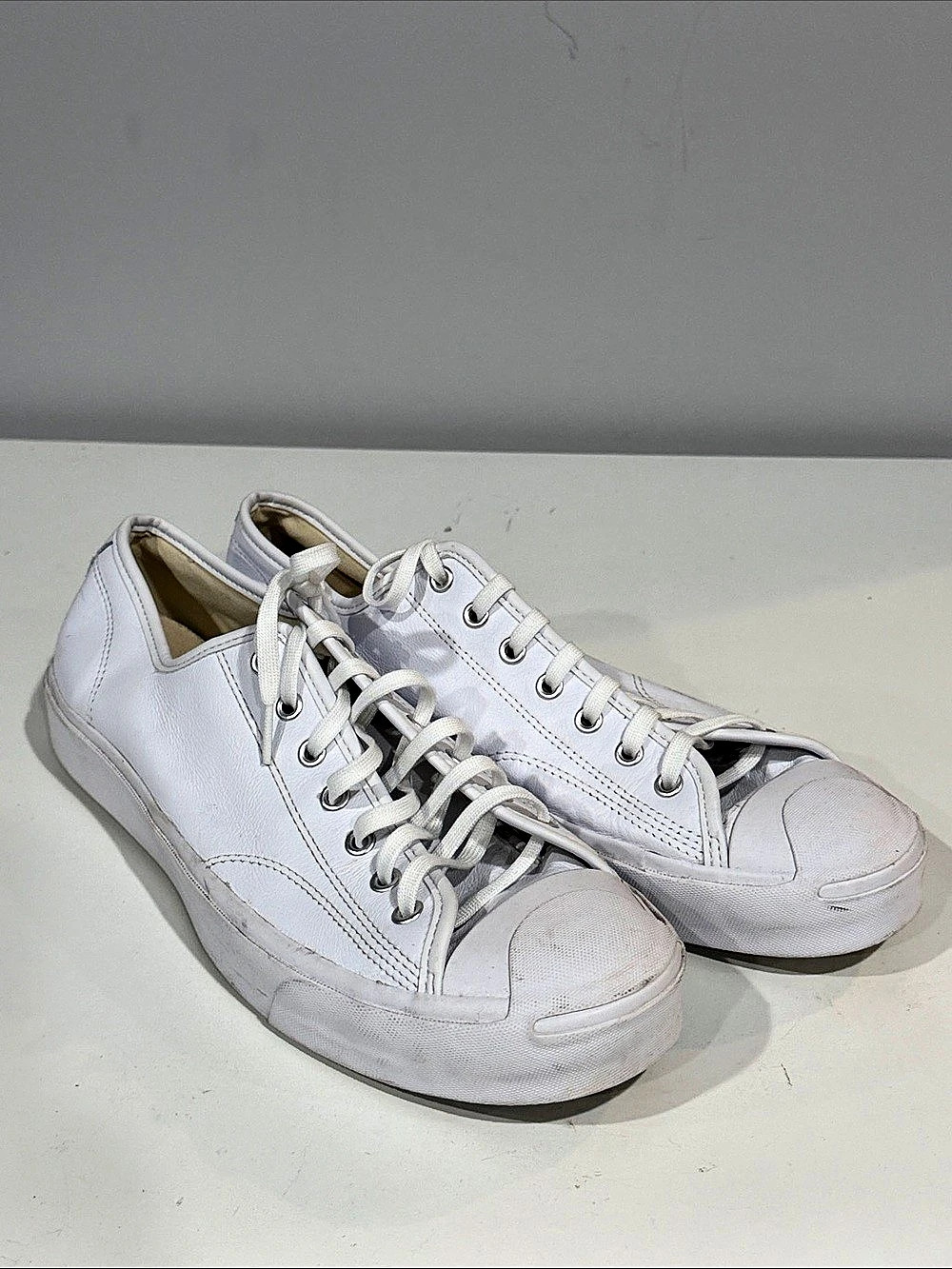 Converse Jack Purcell Leather Low Top White Sneakers US 12